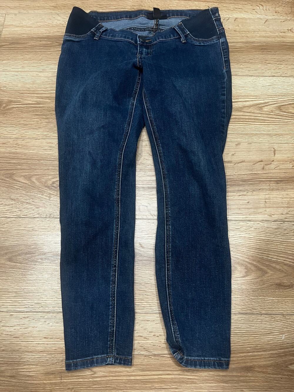 Indigo Blue Womens Jeans Size M Blue Stretch Pull On Denim (A85)